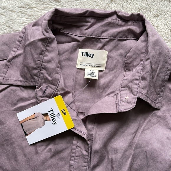 Tilley Lavender Button-Up Short Sleeve Top | 100% TENCEL | Size S - Picture 2 of 8